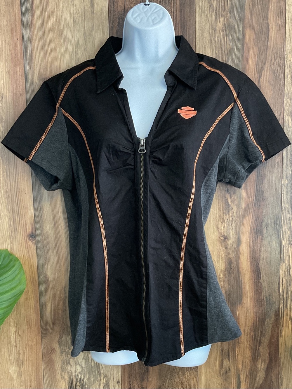 Harley-Davidson Women's Zip-Front Shirt XL 227B